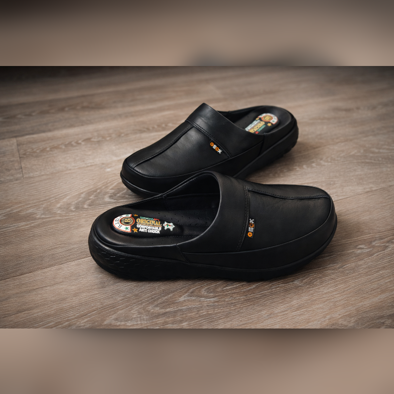 Mules en cuir noir pour homme – Confort et élégance